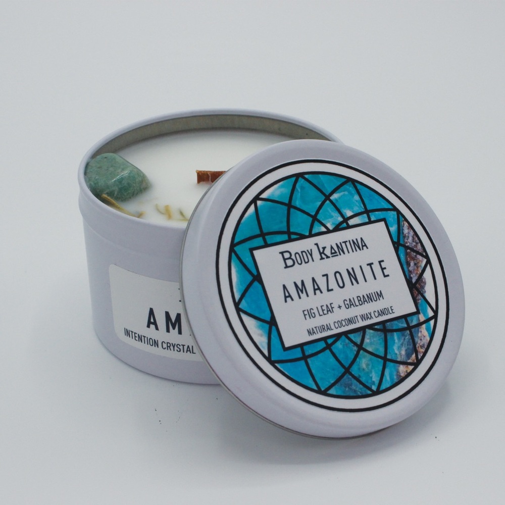 AMAZONITE CRYSTAL CANDLE